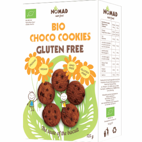Nomad nutri Безглутенови Био Бисквити „Шоко Кукис“